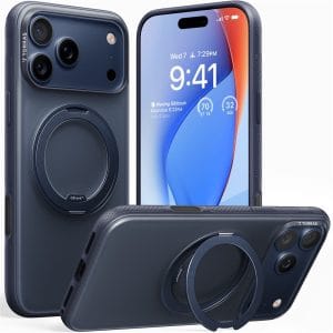 Ultra Premium Kickstand Case for iPhone 17 Pro - MagSafe Phone Cover - Dark Blue