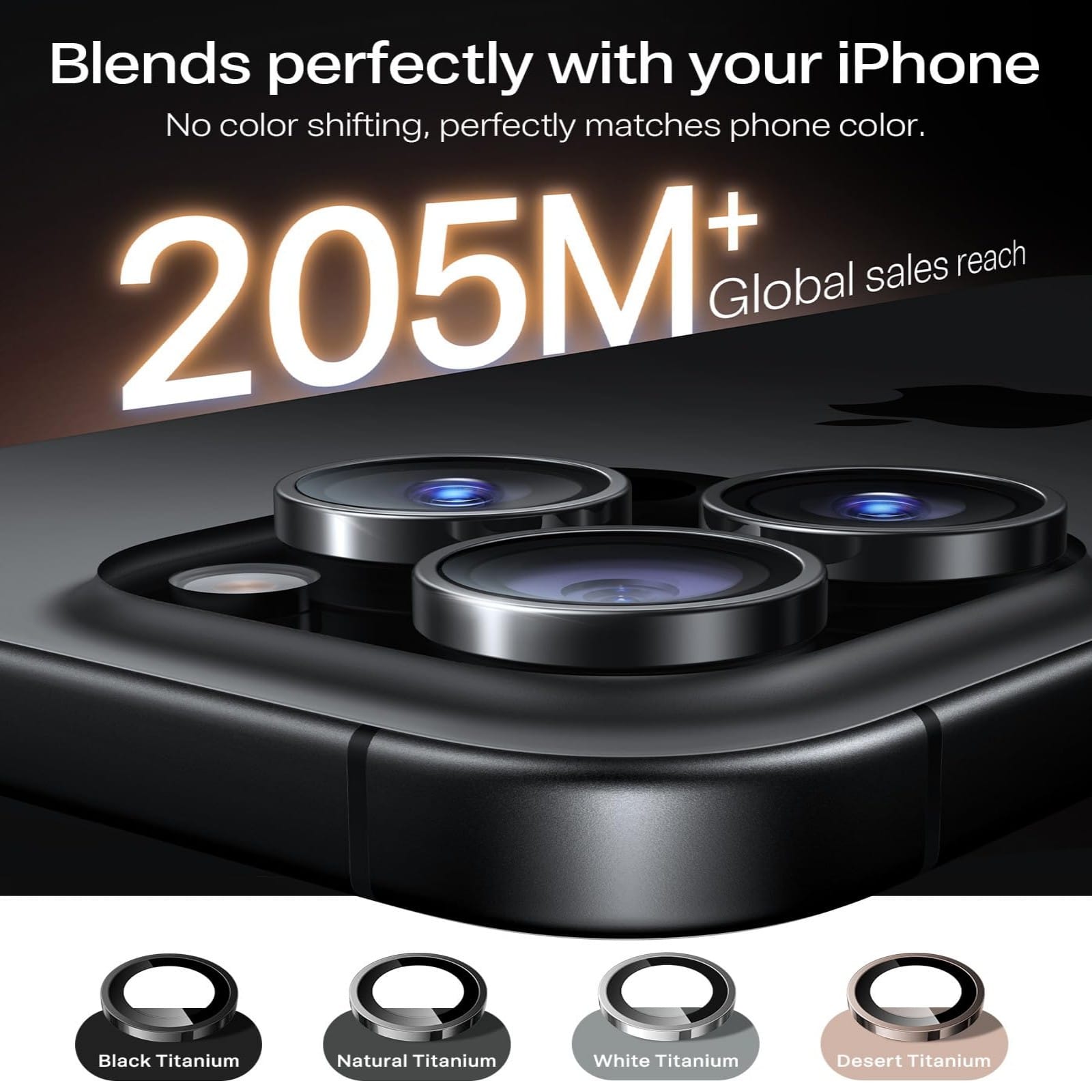 Ultra Premium Camera Lens Protector for iPhone 16 Pro / iPhone 16 Pro Max - Tempered Glass Protection - Black - Image 4