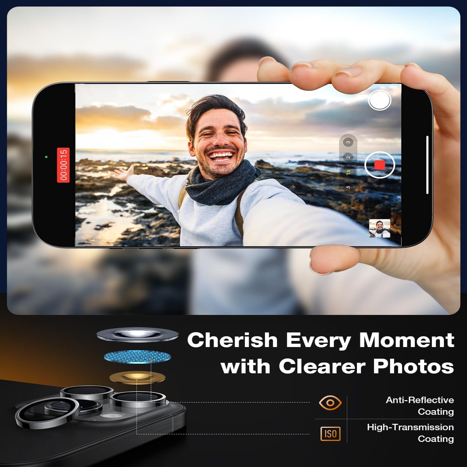 Ultra Premium Camera Lens Protector for iPhone 16 Pro / iPhone 16 Pro Max - Tempered Glass Protection - Black - Image 5
