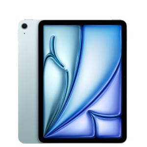 Blue iPad Air 11-inch (M4), front and back